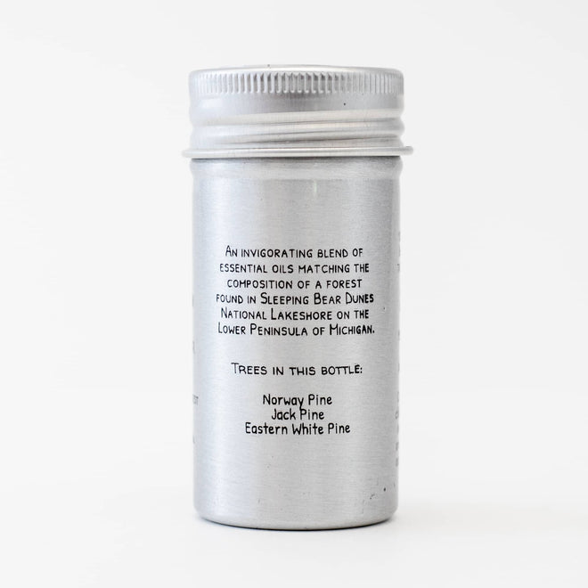 Side image of pine essential oil Sleeping Bear Dunes by Forester John.