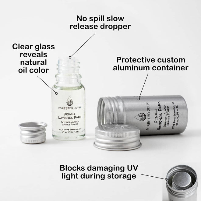 Image showing features of spruce essential oil forest blend - Denali National Park by Forester John