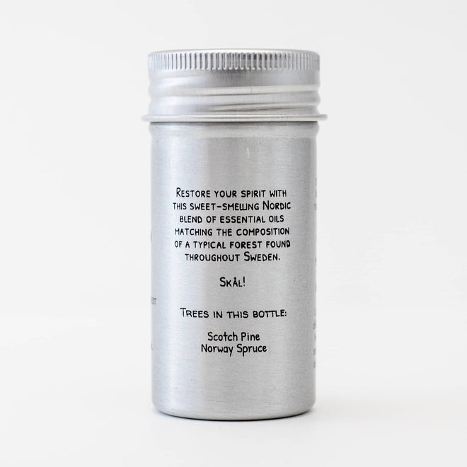 Side image of spruce pine essential oil from Sweden by Forester John.