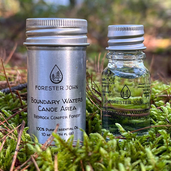 Picture of essential oil forest blend in the Boundary Waters Canoe Area (BWCA) by Forester John.
