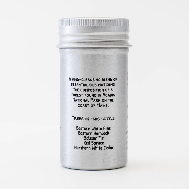 Side image of Acadia National Park Woodsy Essential Oil Forest Blend by Forester John